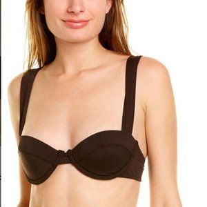 WeWoreWhat Women's Black Wide Strap Underwire Bikini Top